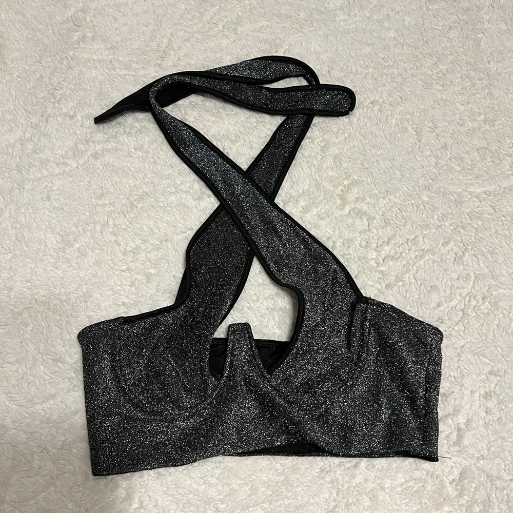 Glitter halter top
